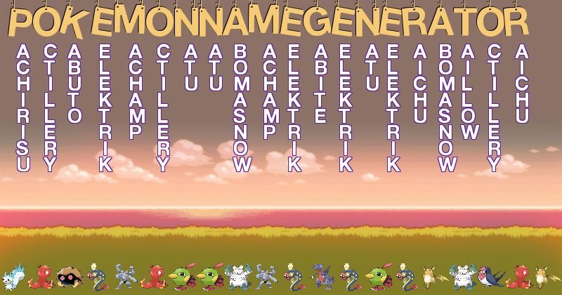 Pokemon Nickname Generator