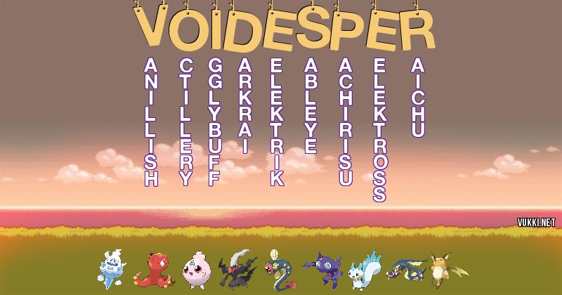 Los Pokémon de voidesper - Descubre cuales son los Pokémon de tu nombre