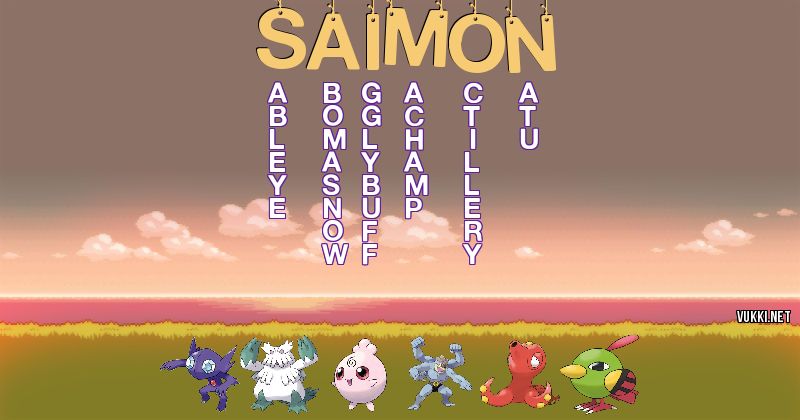 Los Pokémon de saimon - Descubre cuales son los Pokémon de tu nombre