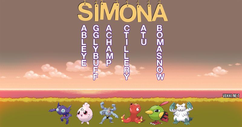 Los Pokémon de simona - Descubre cuales son los Pokémon de tu nombre