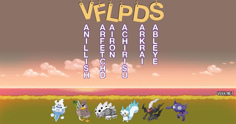 Los Pokémon de vflpds - Descubre cuales son los Pokémon de tu nombre