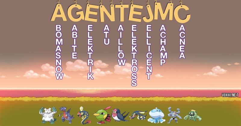 Los Pokémon de agente jmc - Descubre cuales son los Pokémon de tu nombre