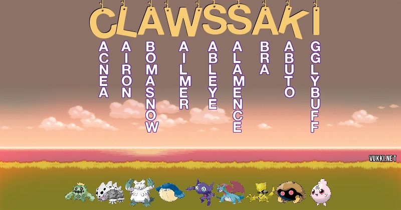 Los Pokémon de claws saki - Descubre cuales son los Pokémon de tu nombre
