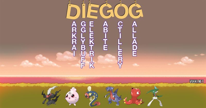 Los Pokémon de diegog - Descubre cuales son los Pokémon de tu nombre
