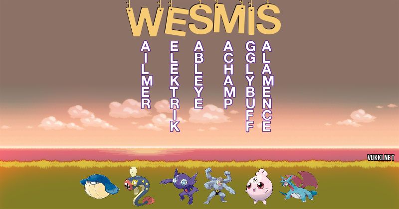 Los Pokémon de wesmi_s - Descubre cuales son los Pokémon de tu nombre