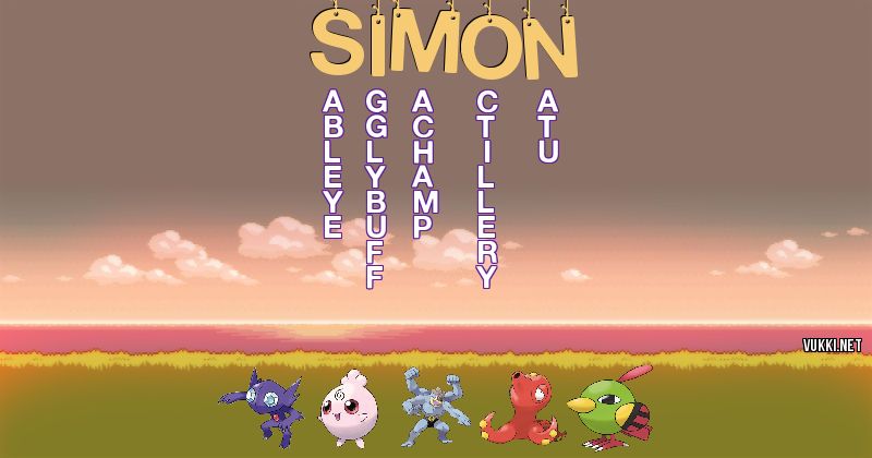 Los Pokémon de simon - Descubre cuales son los Pokémon de tu nombre