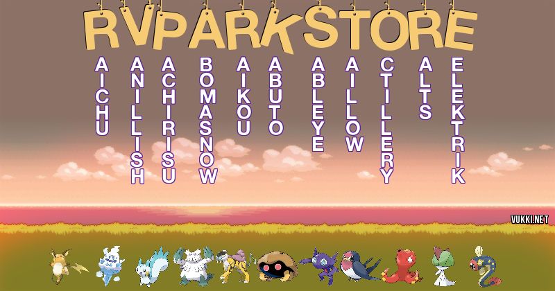 Equipo Pokémon de rvparkstore