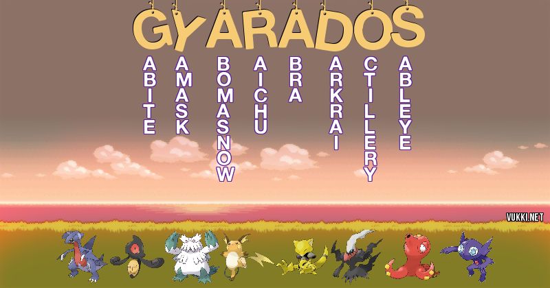 Los Pokémon de gyarados - Descubre cuales son los Pokémon de tu nombre