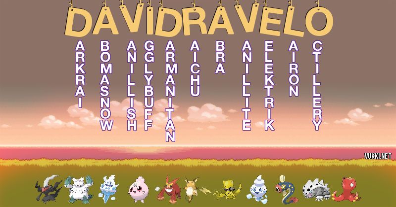 Los Pokémon de david ravelo - Descubre cuales son los Pokémon de tu nombre