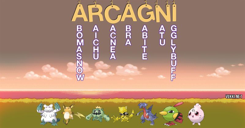 Los Pokémon de arcagni - Descubre cuales son los Pokémon de tu nombre