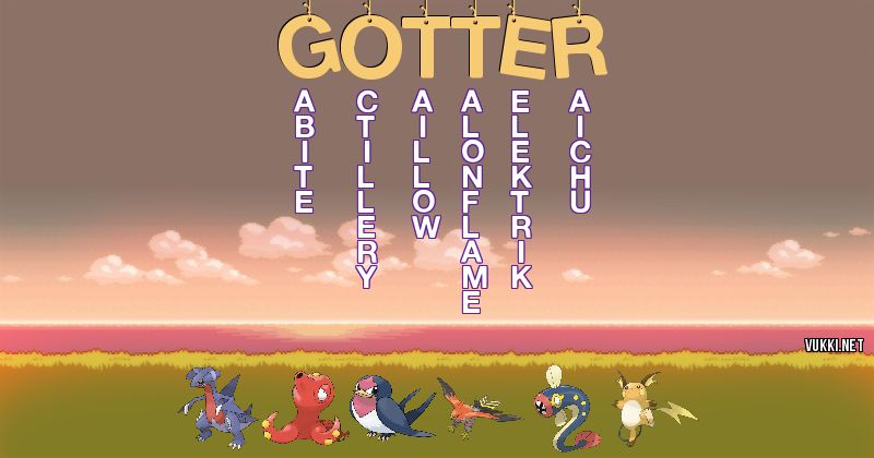 Los Pokémon de gotter - Descubre cuales son los Pokémon de tu nombre