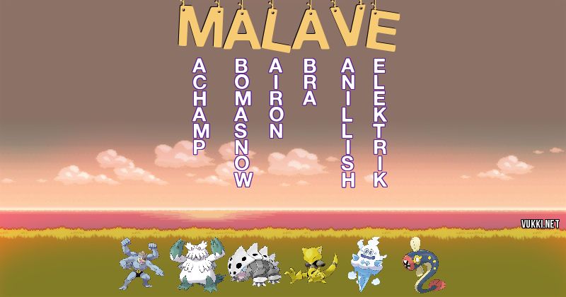 Los Pokémon de malave - Descubre cuales son los Pokémon de tu nombre