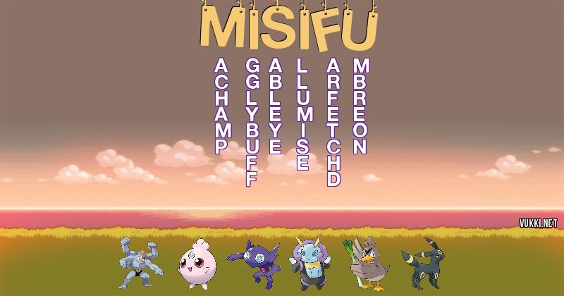 Los Pokémon de misifu - Descubre cuales son los Pokémon de tu nombre