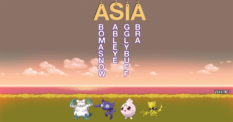 Los Pokémon de asia - Descubre cuales son los Pokémon de tu nombre