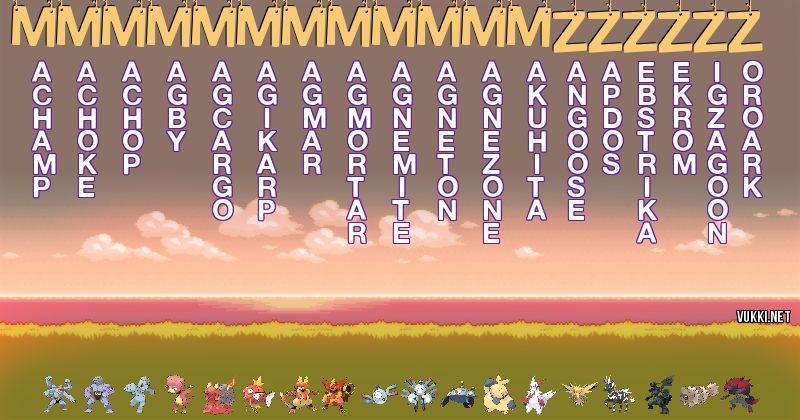 Los Pokémon de mmmmmmmmmmmmzzzzzz - Descubre cuales son los Pokémon de tu nombre