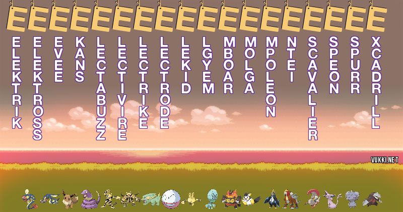 Los Pokémon de eeeeeeeeeeeeeeeeee - Descubre cuales son los Pokémon de tu nombre