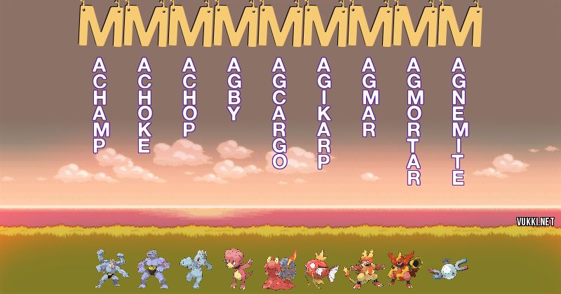 Los Pokémon de mmmmmmmmm - Descubre cuales son los Pokémon de tu nombre