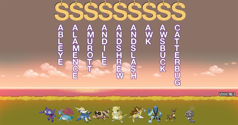 Los Pokémon de sssssssss - Descubre cuales son los Pokémon de tu nombre